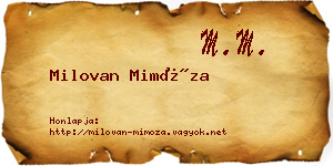 Milovan Mimóza névjegykártya